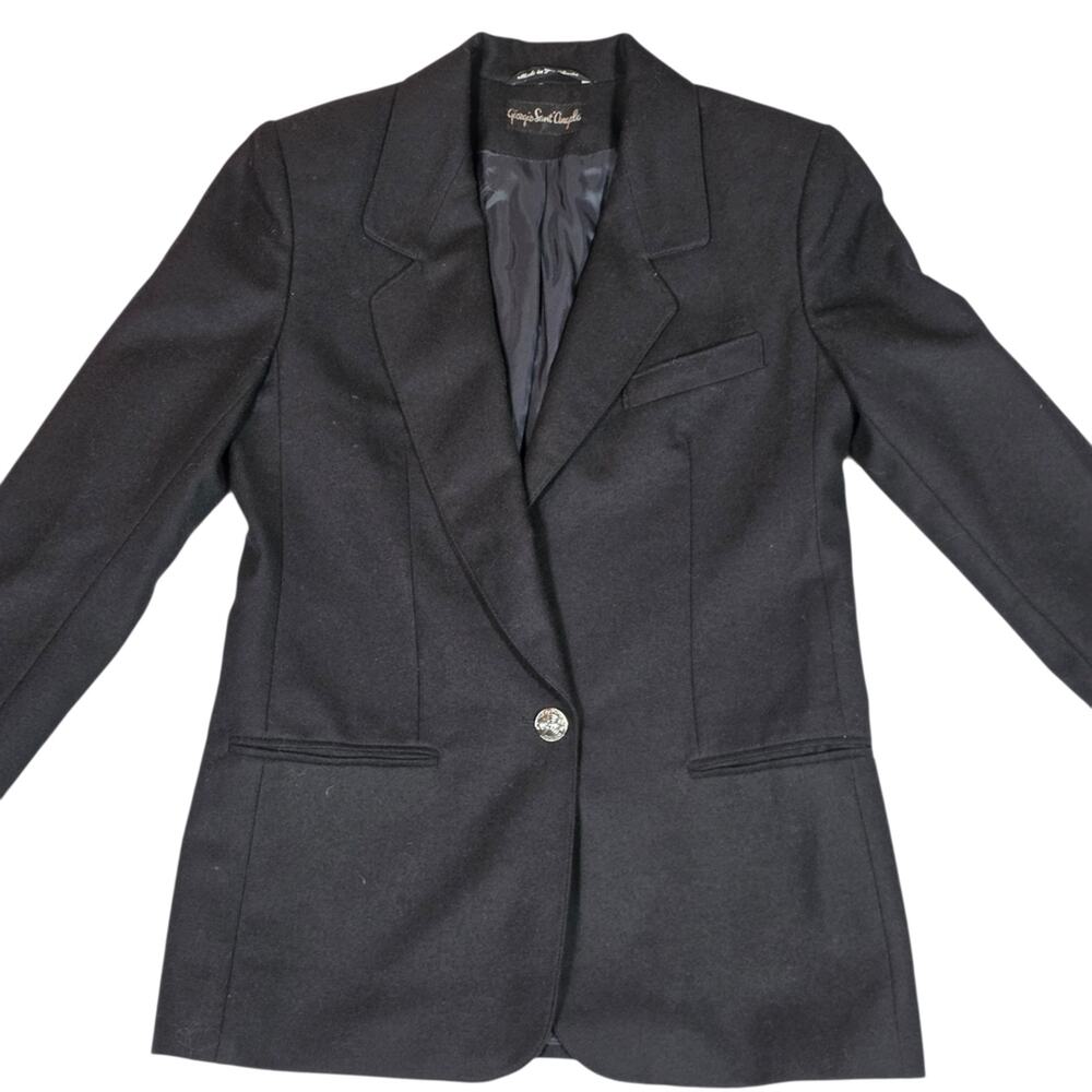 Vintage 80s GIORGIO SANT'ANGELO Longline 100% Wool Blazer Single Button Menswear